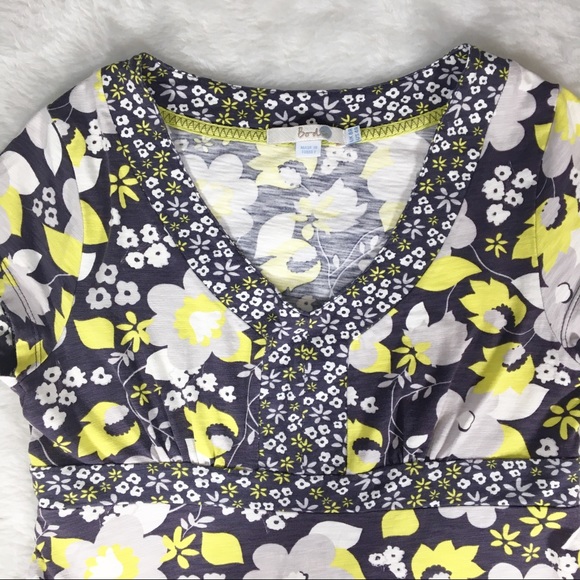 Boden Grey Yellow White Floral Print Tunic - Picture 3 of 8